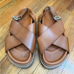 ALOHAS Nico Leather Slingback Sandal in Tan